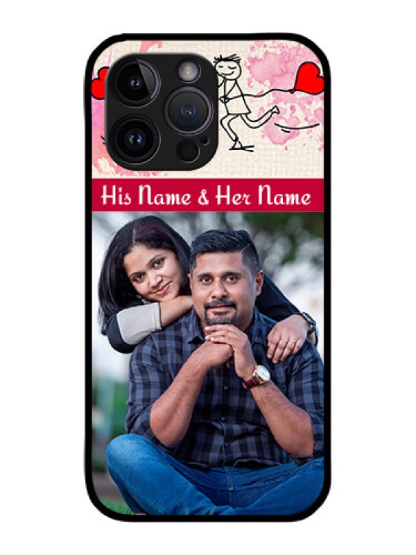 Custom iPhone 14 Pro Photo Printing on Glass Case - You and Me Case Design