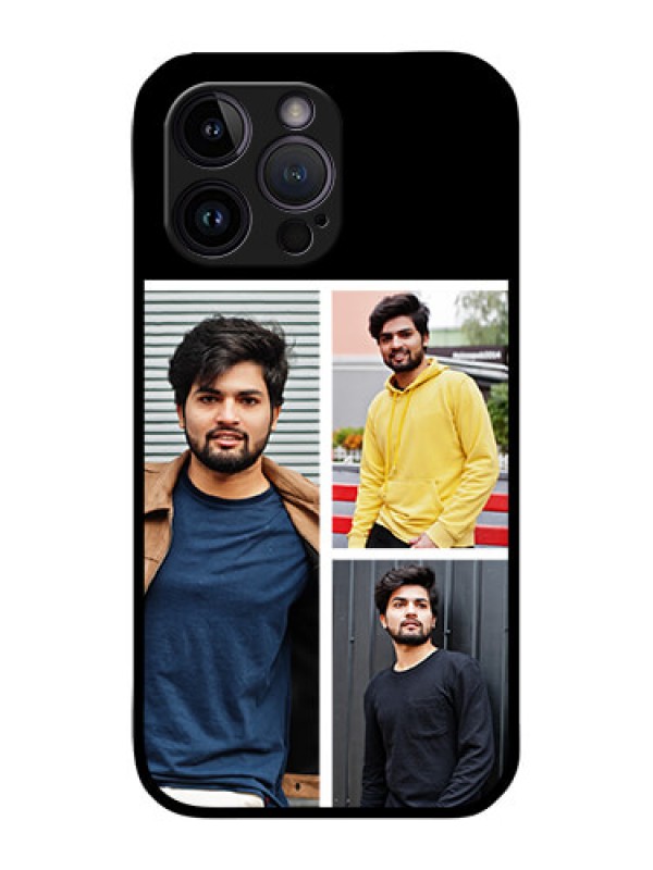 Custom iPhone 14 Pro Photo Printing on Glass Case - Upload Multiple Picture Design