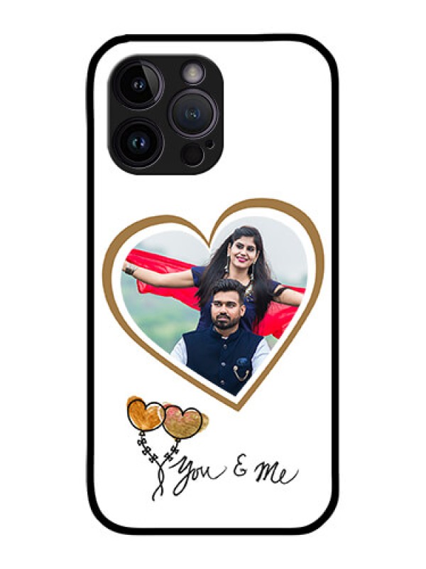 Custom iPhone 14 Pro Custom Glass Mobile Case - You & Me Design