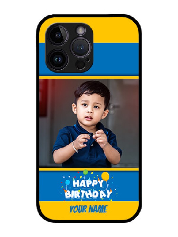 Custom iPhone 14 Pro Custom Glass Mobile Case - Birthday Wishes Design