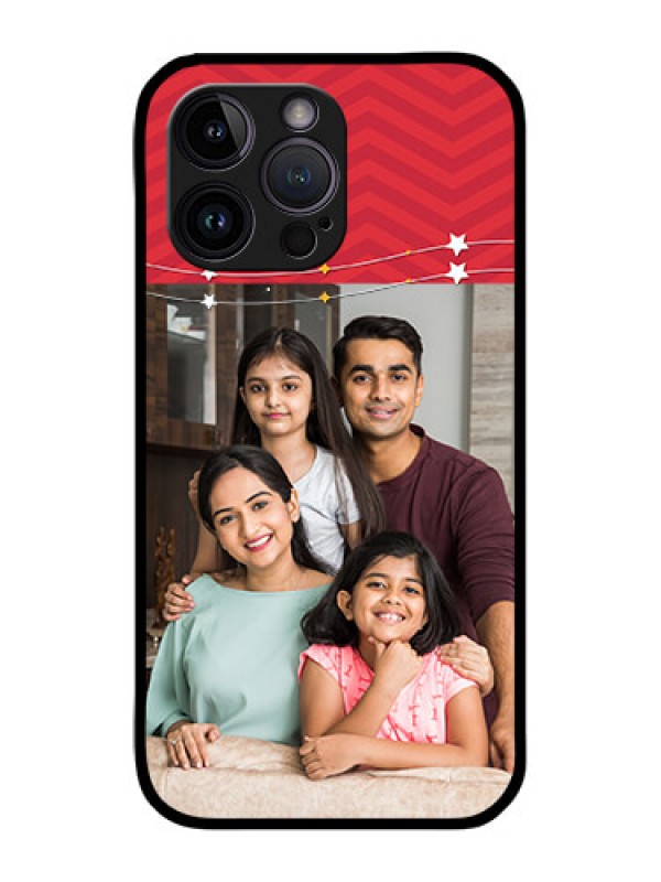 Custom iPhone 14 Pro Personalized Glass Phone Case - Happy Family Design