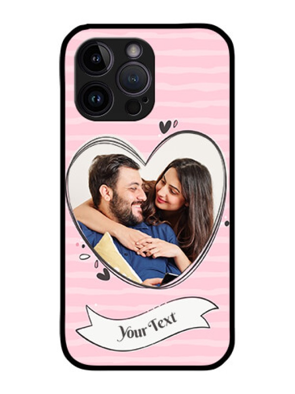 Custom iPhone 14 Pro Custom Glass Phone Case - Vintage Heart Design