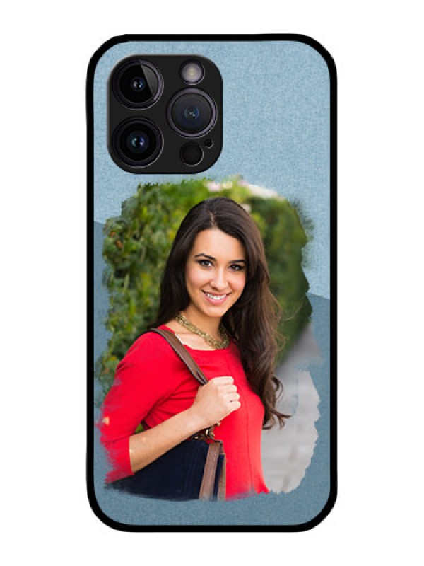 Custom iPhone 14 Pro Custom Glass Mobile Case - Grunge Line Art Design