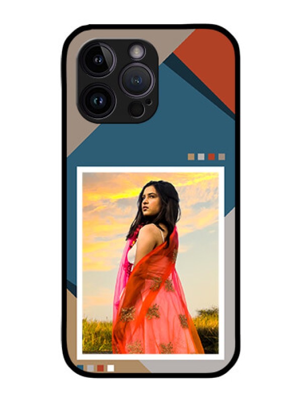 Custom iPhone 14 Pro Personalized Glass Phone Case - Retro color pallet Design