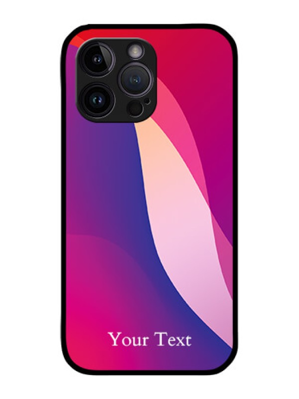 Custom iPhone 14 Pro Personalized Glass Phone Case - Digital abstract Overlap Design