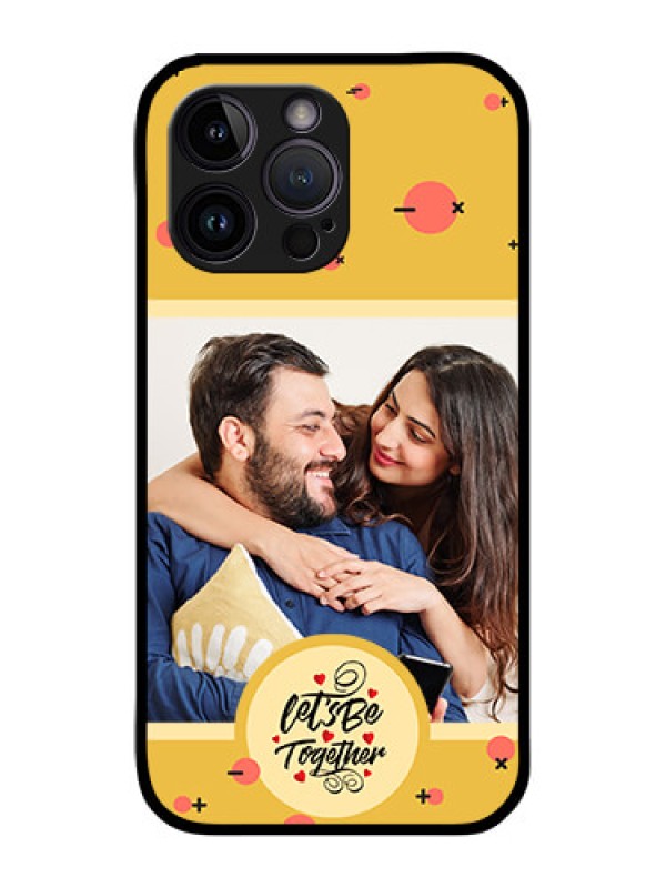 Custom iPhone 14 Pro Photo Printing on Glass Case - Lets be Together Design