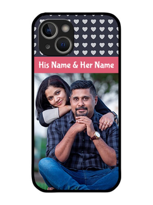 Custom iPhone 14 Custom Glass Mobile Case - Love Symbols Design