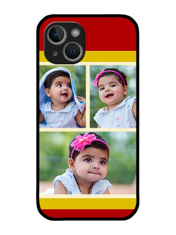 Custom iPhone 14 Custom Glass Mobile Case - Multiple Pic Upload Design