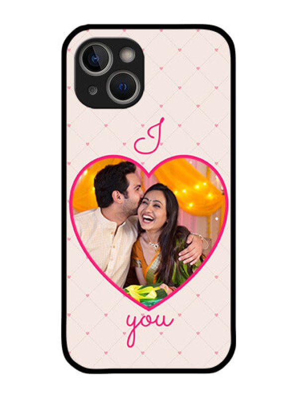 Custom iPhone 14 Custom Glass Mobile Case - Heart Shape Design
