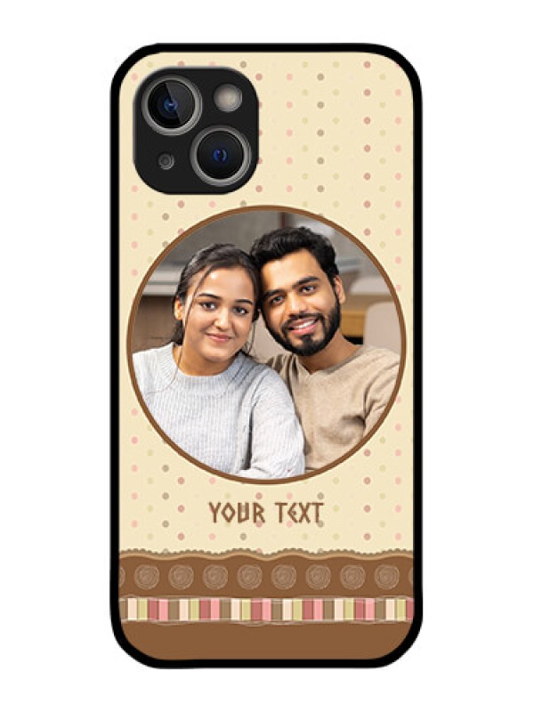 Custom iPhone 14 Custom Glass Mobile Case - Brown Dotted Mobile Case Design