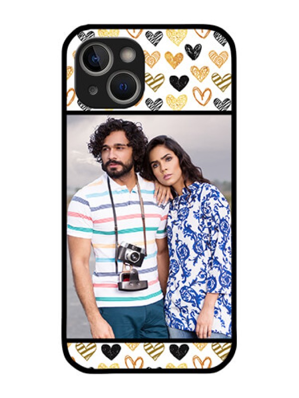 Custom iPhone 14 Photo Printing on Glass Case - Love Symbol Design