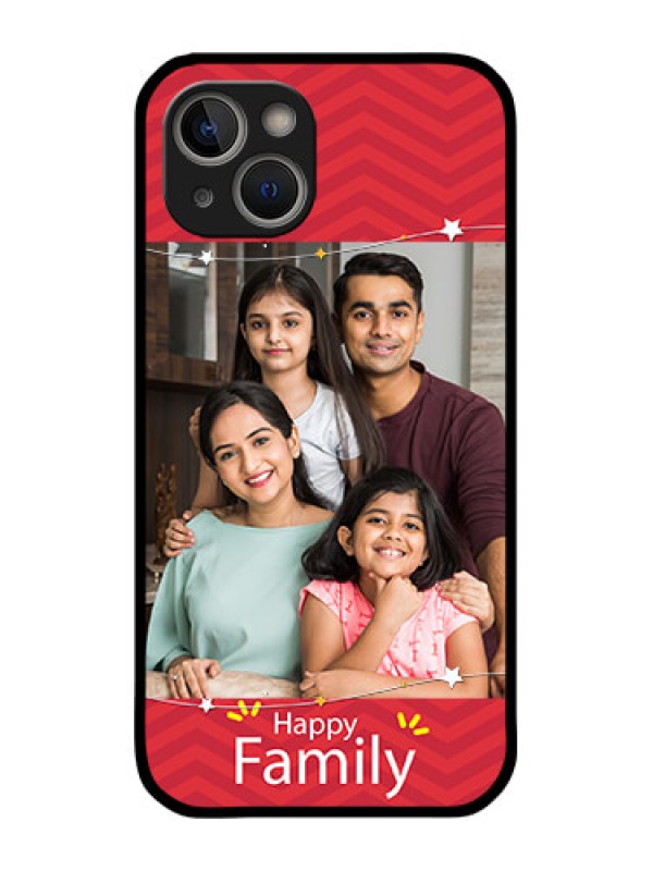 Custom iPhone 14 Personalized Glass Phone Case - Happy Family Design