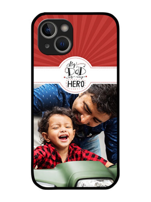 Custom iPhone 14 Photo Printing on Glass Case - My Dad Hero Design