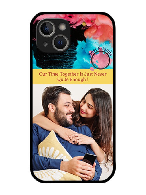Custom iPhone 14 Custom Glass Mobile Case - Quote with Acrylic Painting Design