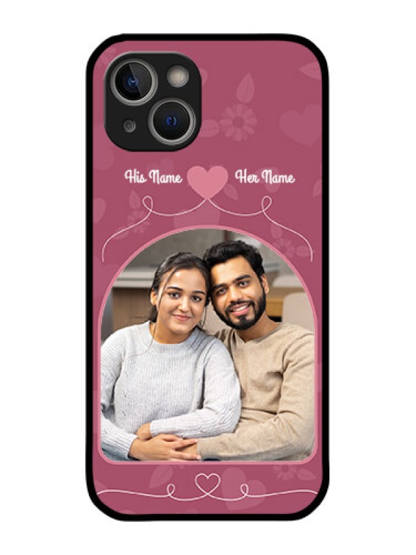 Custom iPhone 14 Photo Printing on Glass Case - Love Floral Design