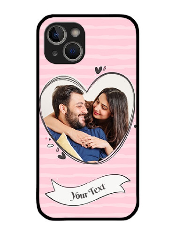Custom iPhone 14 Custom Glass Phone Case - Vintage Heart Design
