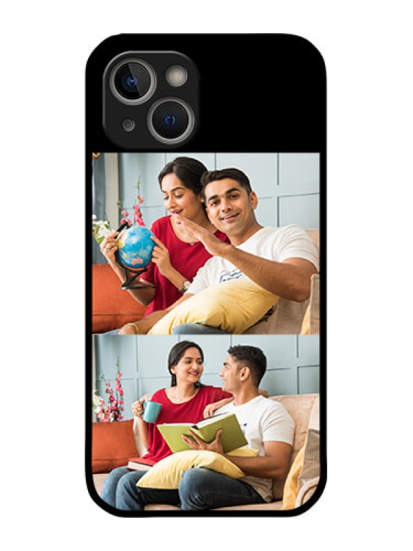 Custom iPhone 14 2 Images on Glass Phone Cover