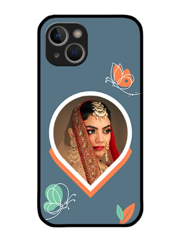 Custom iPhone 14 Custom Glass Mobile Case - Droplet Butterflies Design