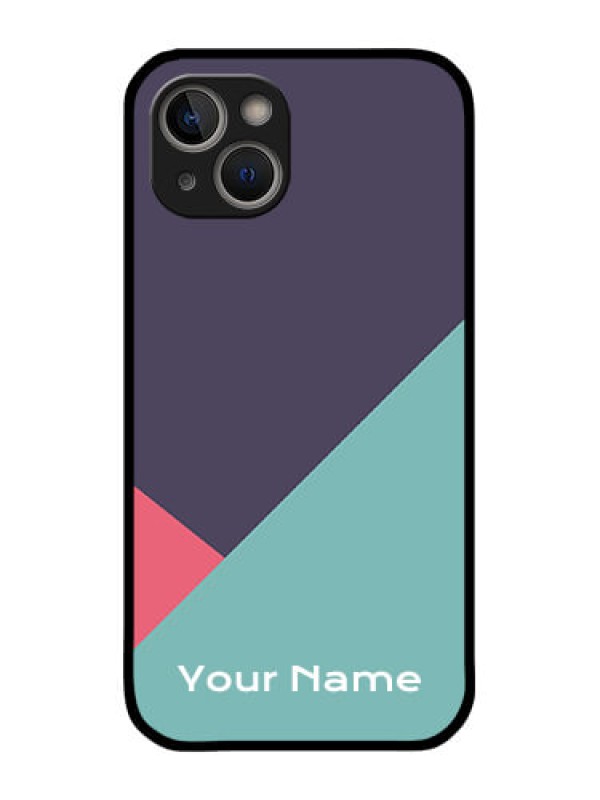 Custom iPhone 14 Custom Glass Mobile Case - Tri Color abstract Design