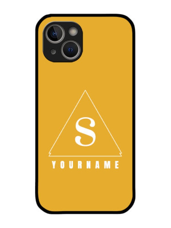 Custom iPhone 14 Personalized Glass Phone Case - simple triangle Design