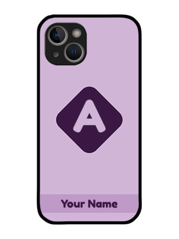 Custom iPhone 14 Custom Glass Mobile Case - Custom Letter in curved badge Design
