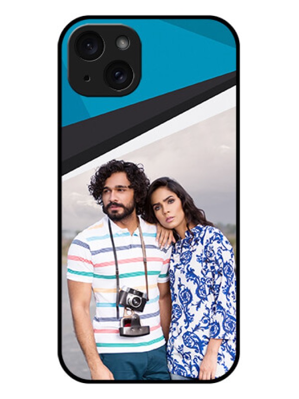 Custom iPhone 15 Plus Custom Glass Phone Case - Simple Pattern Photo Upload Design
