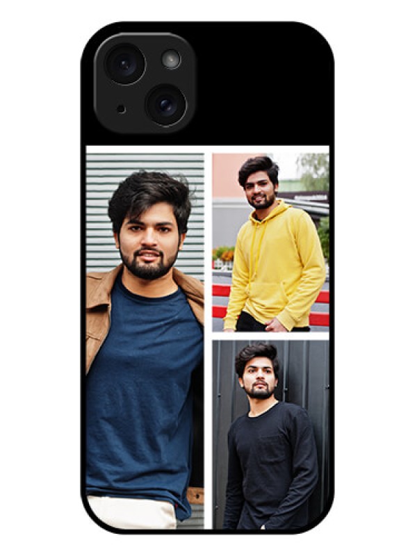 Custom iPhone 15 Plus Custom Glass Phone Case - Upload Multiple Picture Design