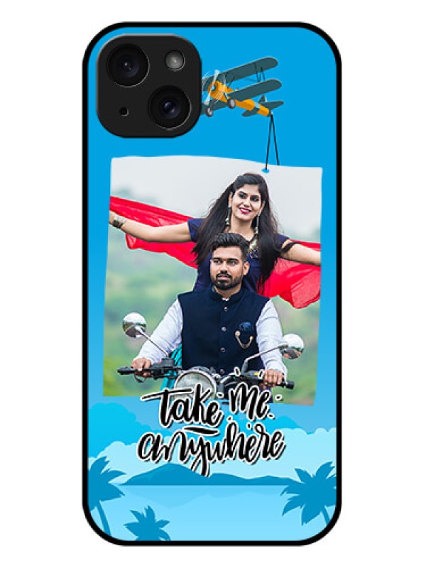 Custom iPhone 15 Plus Custom Glass Phone Case - Traveller Design