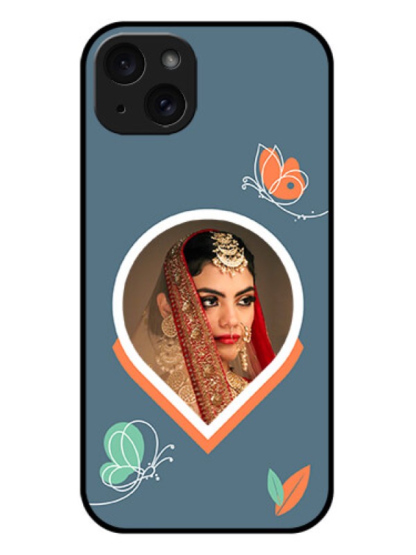 Custom iPhone 15 Plus Custom Glass Phone Case - Droplet Butterflies Design