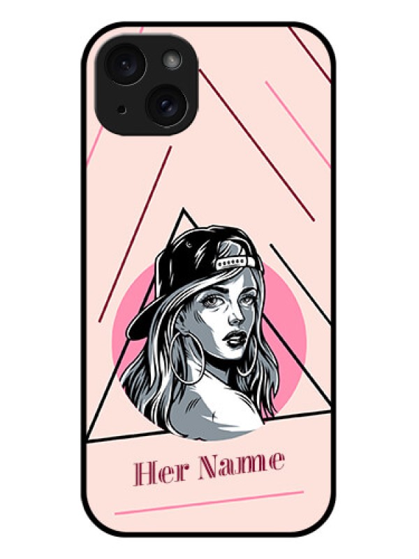 Custom iPhone 15 Plus Custom Glass Phone Case - Rockstar Girl Design