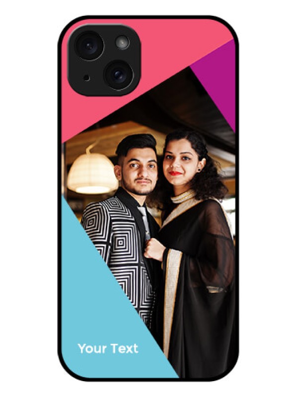 Custom iPhone 15 Plus Custom Glass Phone Case - Stacked Triple Colour Design