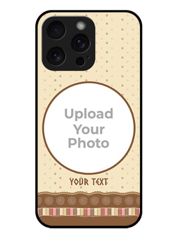 Custom iPhone 15 Pro Max Custom Glass Phone Case - Brown Dotted Mobile Case Design