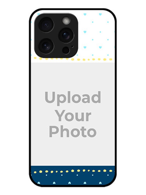 Custom iPhone 15 Pro Max Custom Glass Phone Case - White And Blue Abstract Design