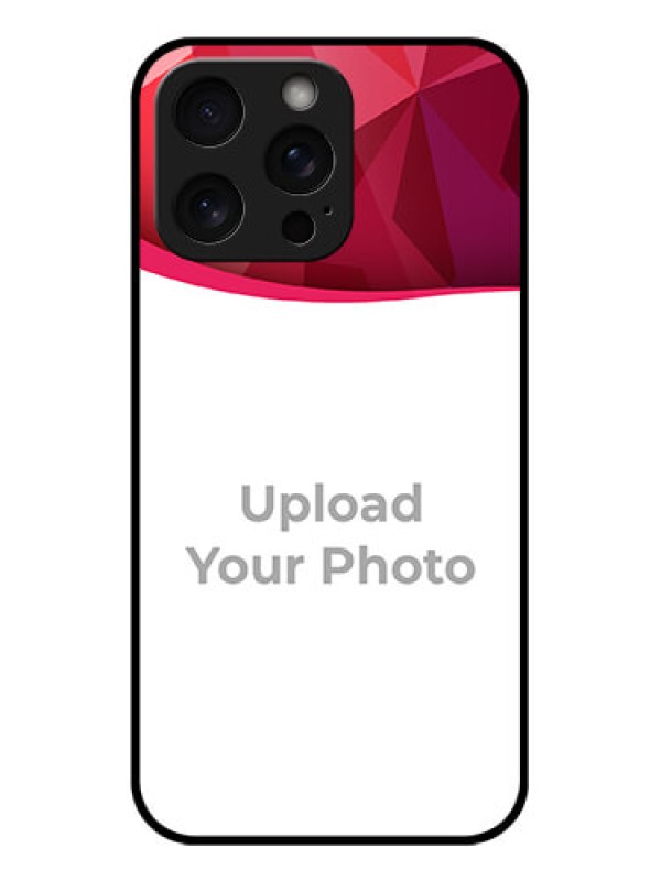 Custom iPhone 15 Pro Max Custom Glass Phone Case - Red Abstract Design