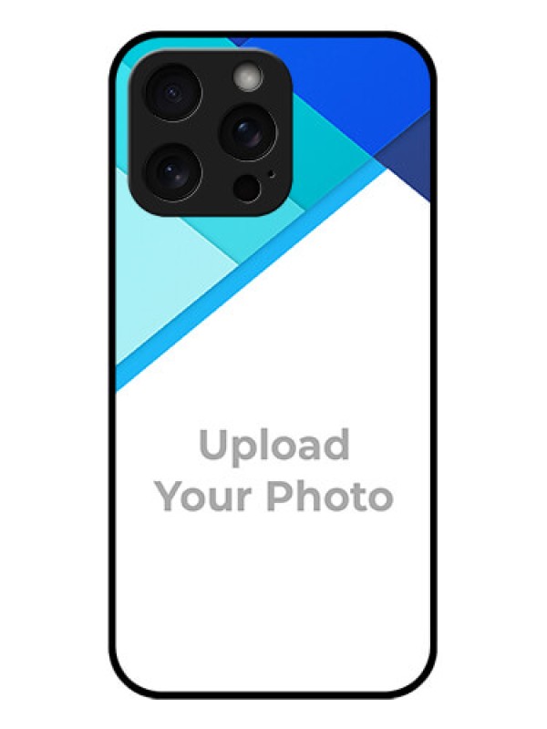 Custom iPhone 15 Pro Max Custom Glass Phone Case - Blue Pattern Design