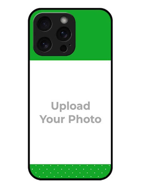 Custom iPhone 15 Pro Max Custom Glass Phone Case - Green Pattern Design
