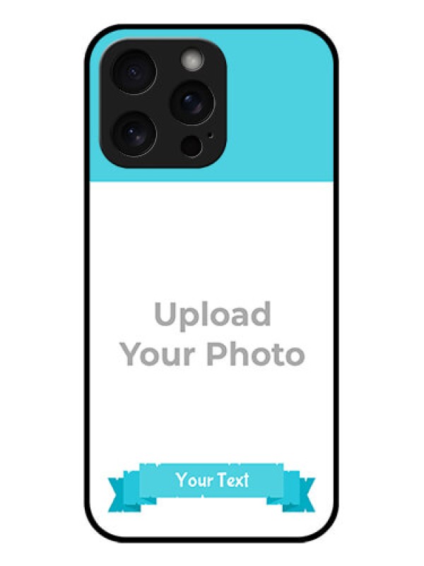 Custom iPhone 15 Pro Max Custom Glass Phone Case - Blue Color Design