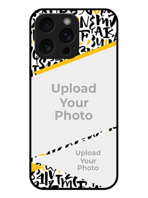 Custom iPhone 15 Pro Max Custom Glass Phone Case - Letters Pattern Design