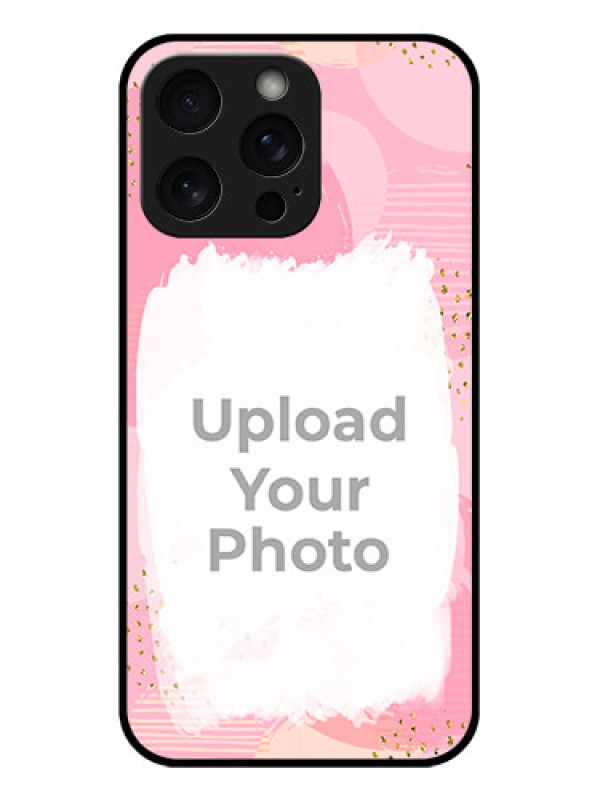 Custom iPhone 15 Pro Max Custom Glass Phone Case - Gold Glitter Splash Design