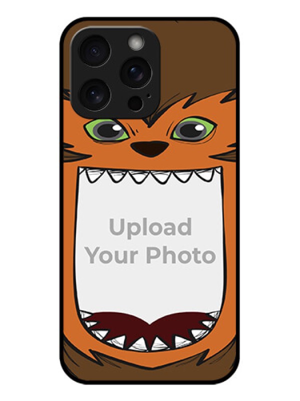 Custom iPhone 15 Pro Max Custom Glass Phone Case - Owl Monster Back Case Design