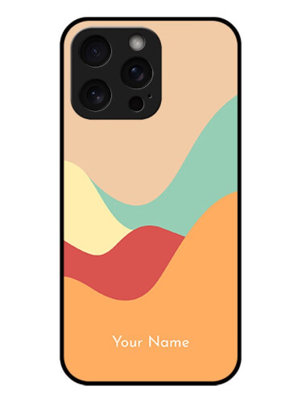 Custom iPhone 15 Pro Max Custom Glass Phone Case - Ocean Waves Multi - Colour Design