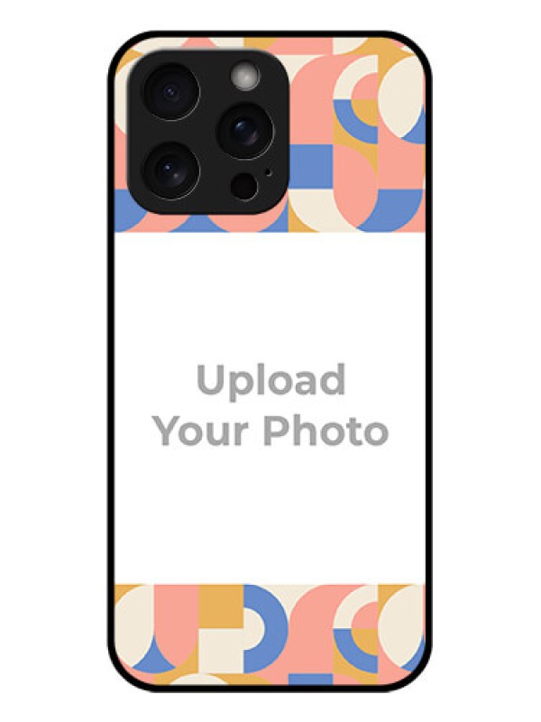 Custom iPhone 15 Pro Max Custom Glass Phone Case - Semi - Circle Maze Pattern Design