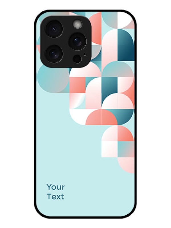 Custom iPhone 15 Pro Max Custom Glass Phone Case - Stylish Semi - Circle Pattern Design