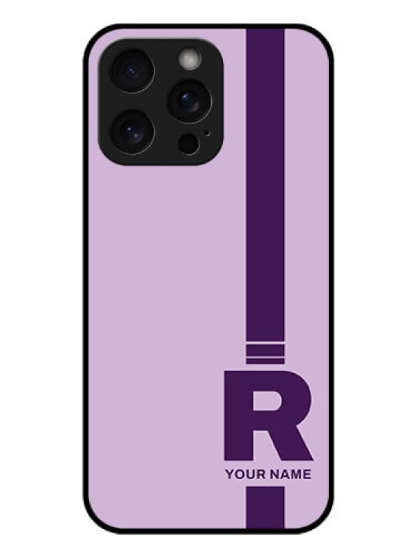Custom iPhone 15 Pro Max Custom Glass Phone Case - Simple Dual Tone Stripe With Name Design