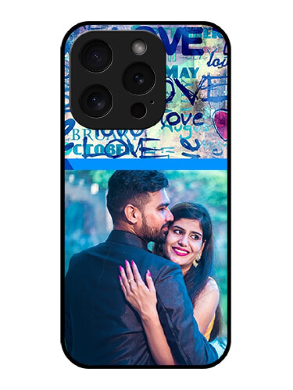 Custom Apple iPhone 15 Pro Custom Glass Phone Case - Colorful Love Design