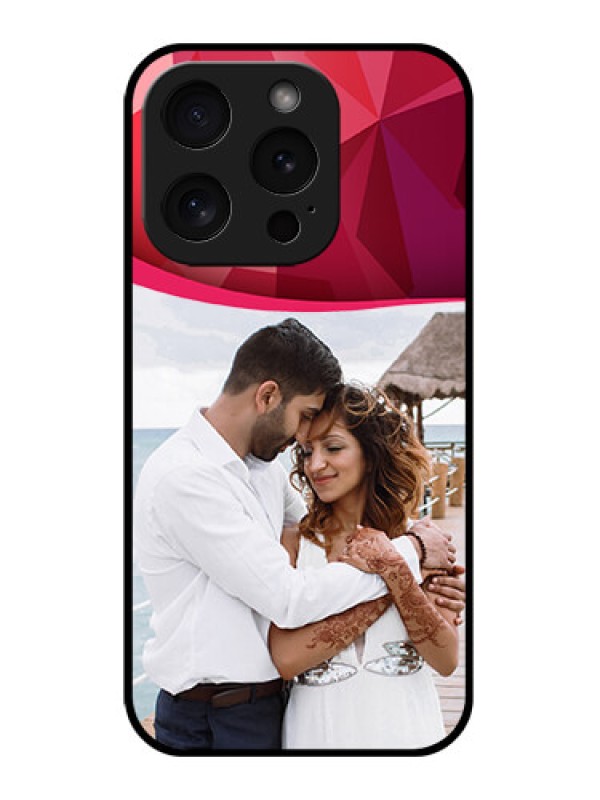 Custom Apple iPhone 15 Pro Custom Glass Phone Case - Red Abstract Design