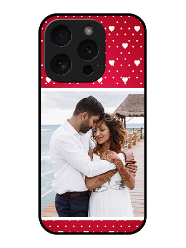 Custom Apple iPhone 15 Pro Custom Glass Phone Case - Hearts Mobile Case Design