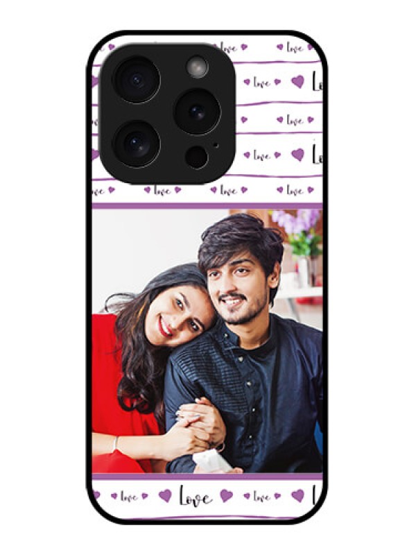 Custom Apple iPhone 15 Pro Custom Glass Phone Case - Couples Heart Design