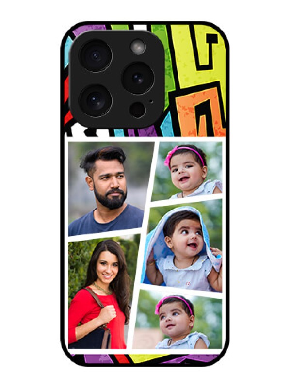 Custom Apple iPhone 15 Pro Custom Glass Phone Case - Graffiti Pattern Design