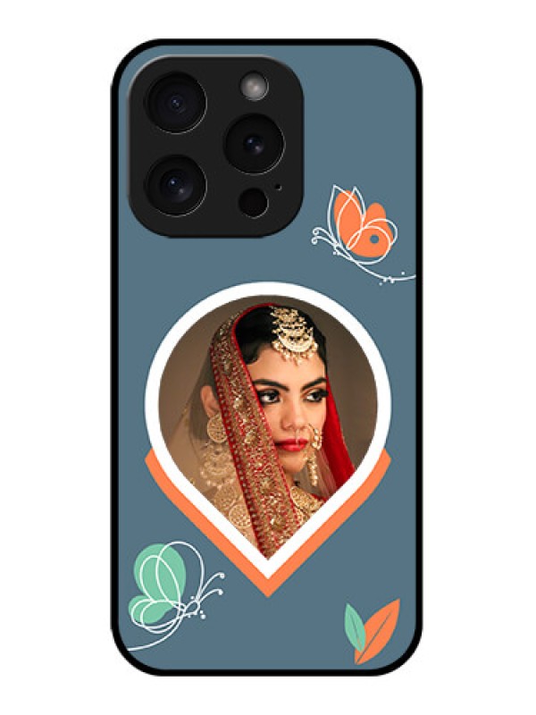 Custom Apple iPhone 15 Pro Custom Glass Phone Case - Droplet Butterflies Design